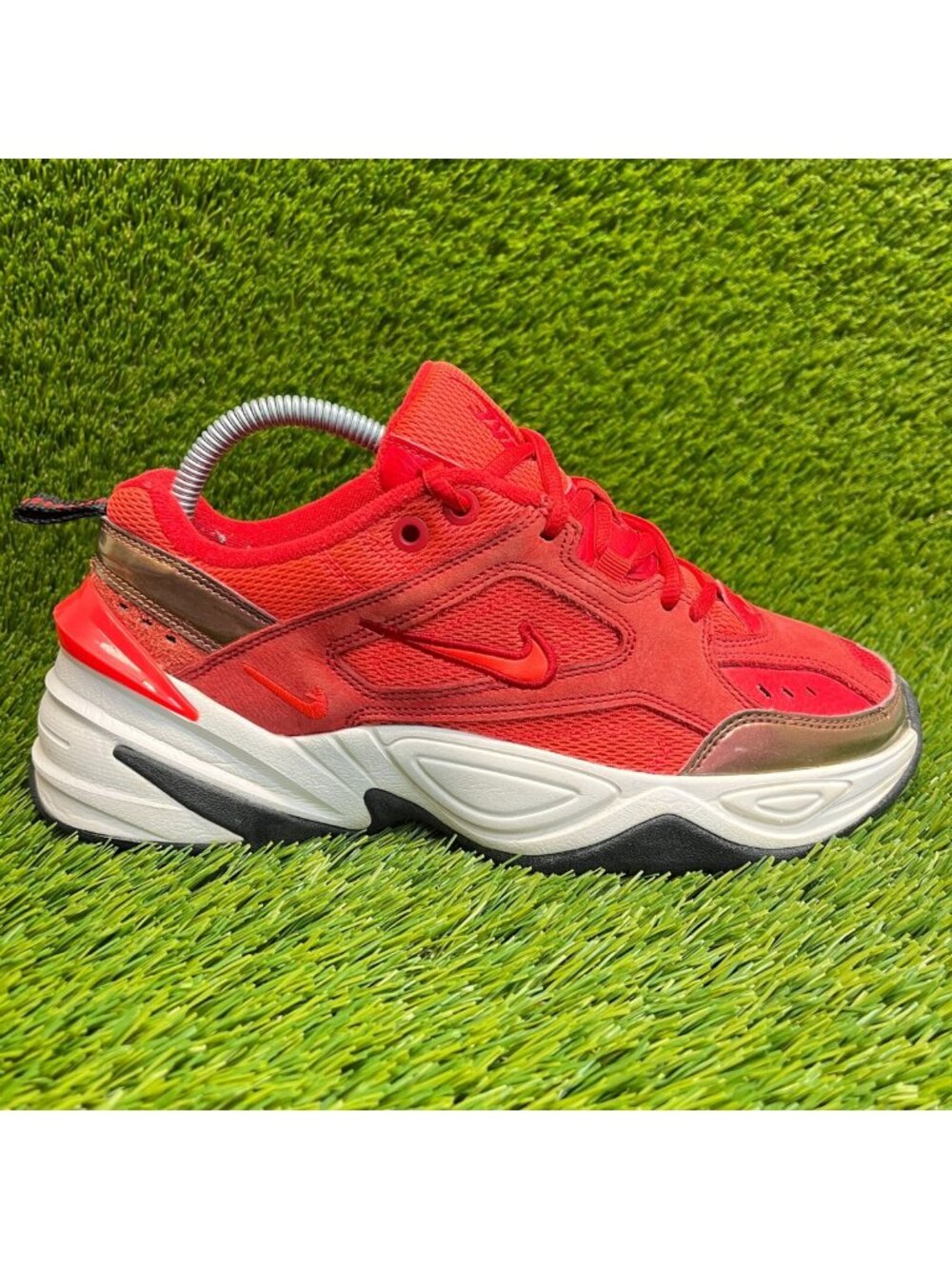 Nike M2K Tekno Mesh University Red Womens Size 8 Walking Running Shoes Sneakers